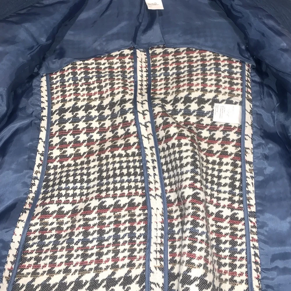 Akris Punto denim trim houndstooth Jacquard collarless Jacket 8 - Picture 10 of 11